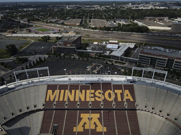 An empty TCF Bank Stadium, home of the University of Minnesota Gophers, was photographed Thursday, Aug. 13, 2020 in Minneapolis, Minn. ] aaron.lavinsk
