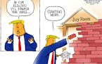 Editorial cartoon: Trump's jury room wall