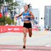 Emma Bates, shown on Oct. 10, 2021, when she finished second at the Chicago Marathon.
