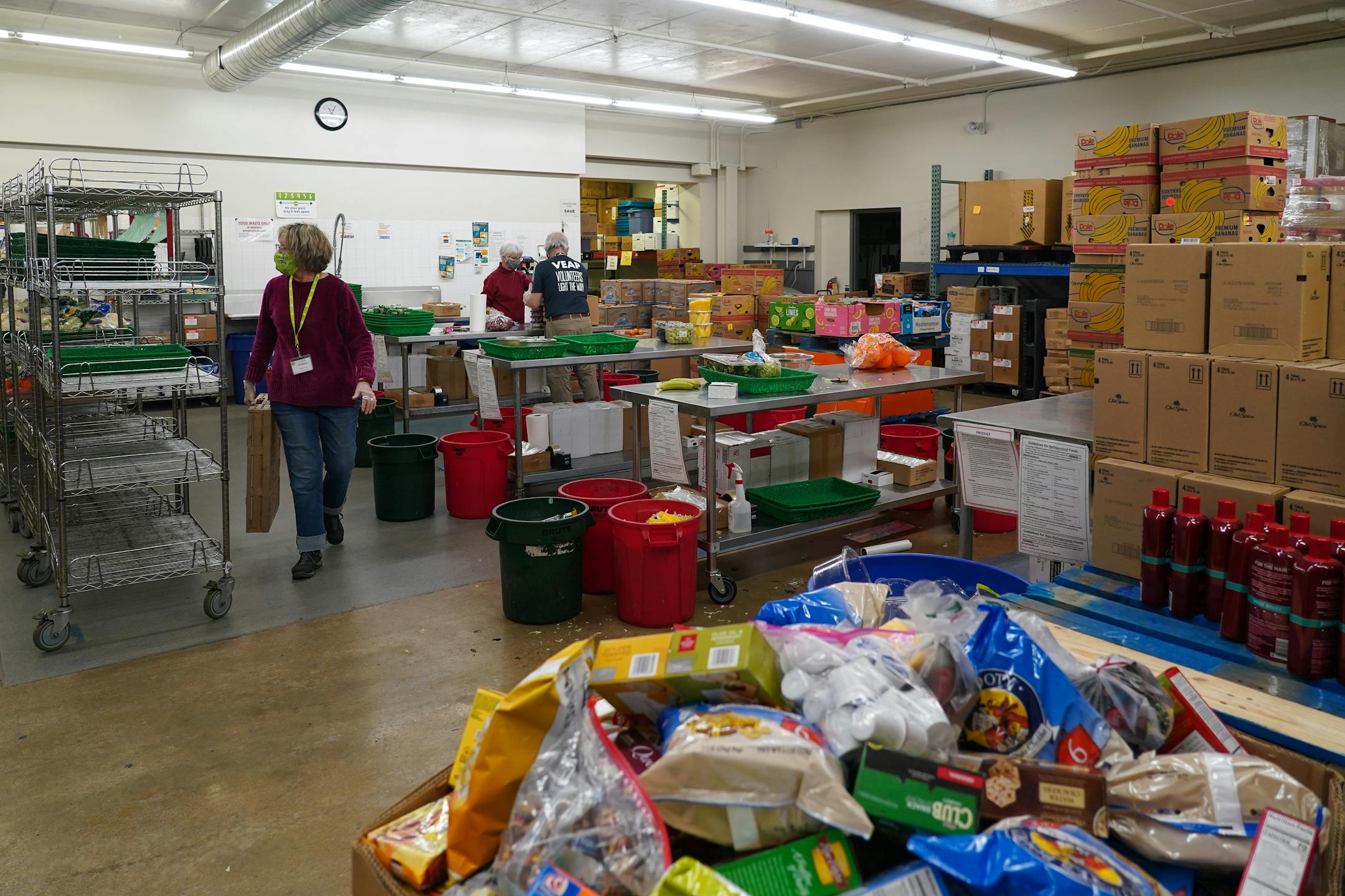 Volunteers filled donation requests inside VEAP (Volunteers Enlisted to Assist People) in Bloomington on Friday, February 5, 2021 as temperatures dropped to near zero and wind chill was 11 below.