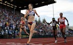Kate Grace, winning the during the women’s 800-meter final at the U.S. Olympic Track and Field Trials, Monday, July 4, 2016, in Eugene, Ore.