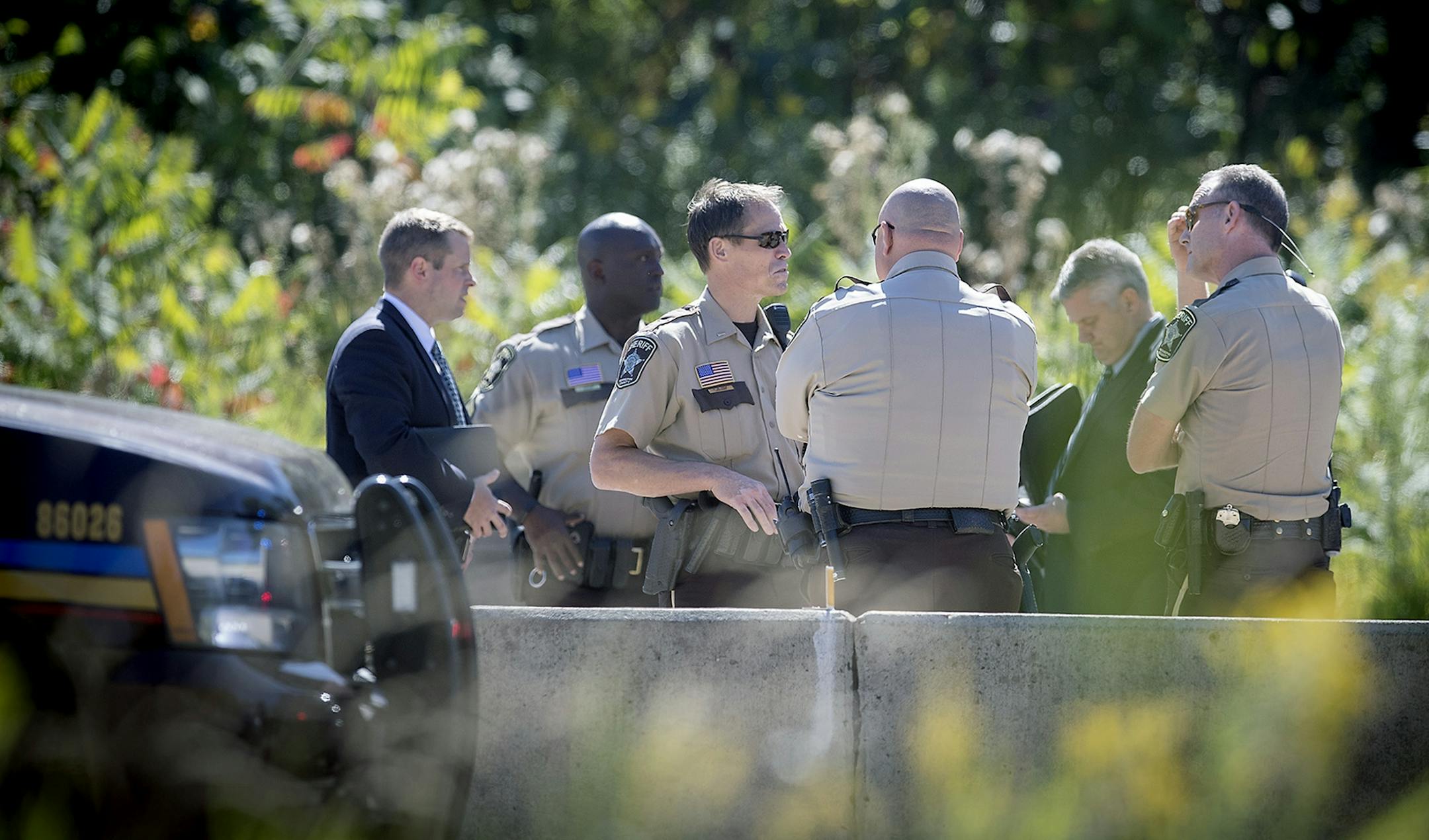 Law enforcement worked the scene of an officer-involved accident on HWY 12, Friday, September 8, 2017 in Wayzata, MN.