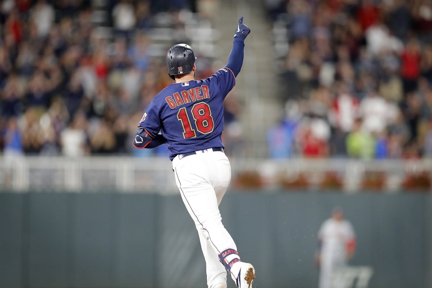 Garver rounded the bases after one of his 31 home runs.