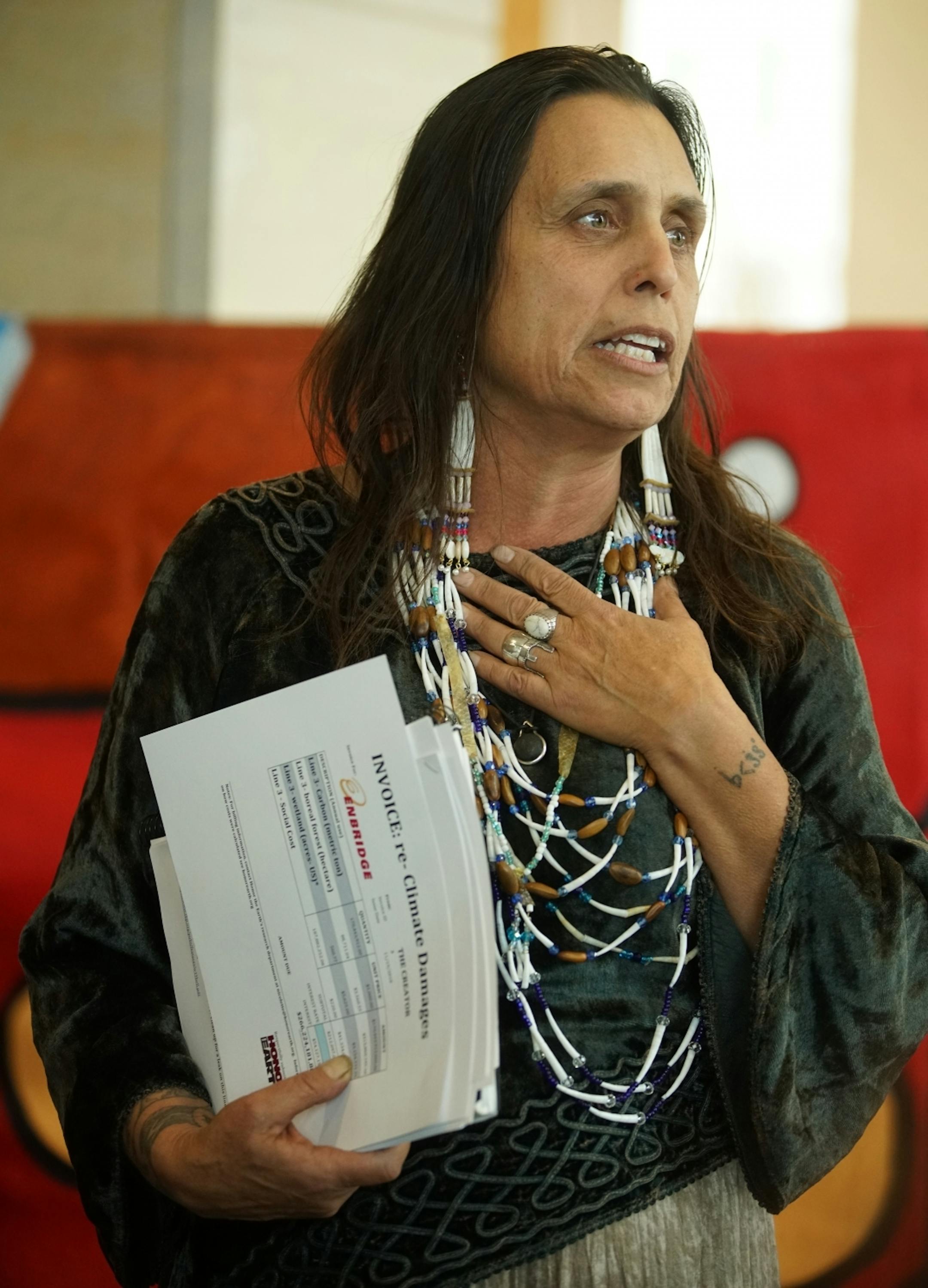 Winona LaDuke of Honor the Earth, spoke out against the PUC's position.
