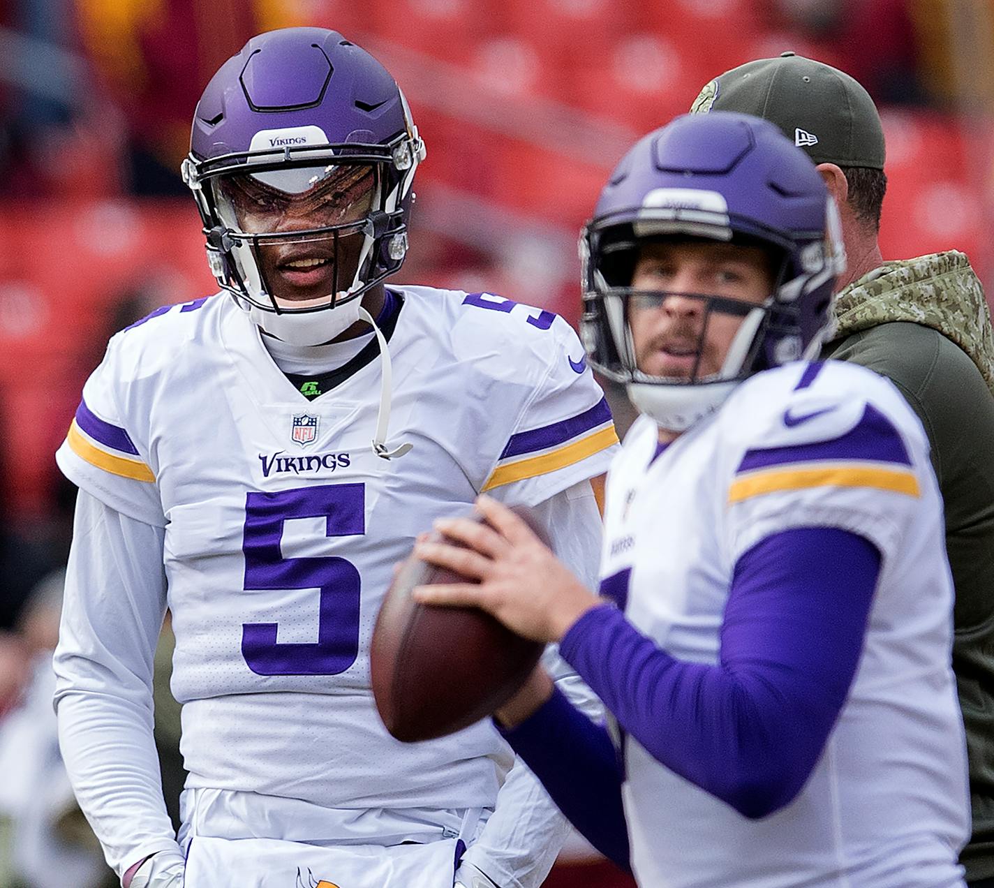 Vikings quarterbacks Teddy Bridgewater and Case Keenum