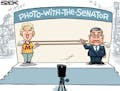 Sack cartoon: Photo with the senator