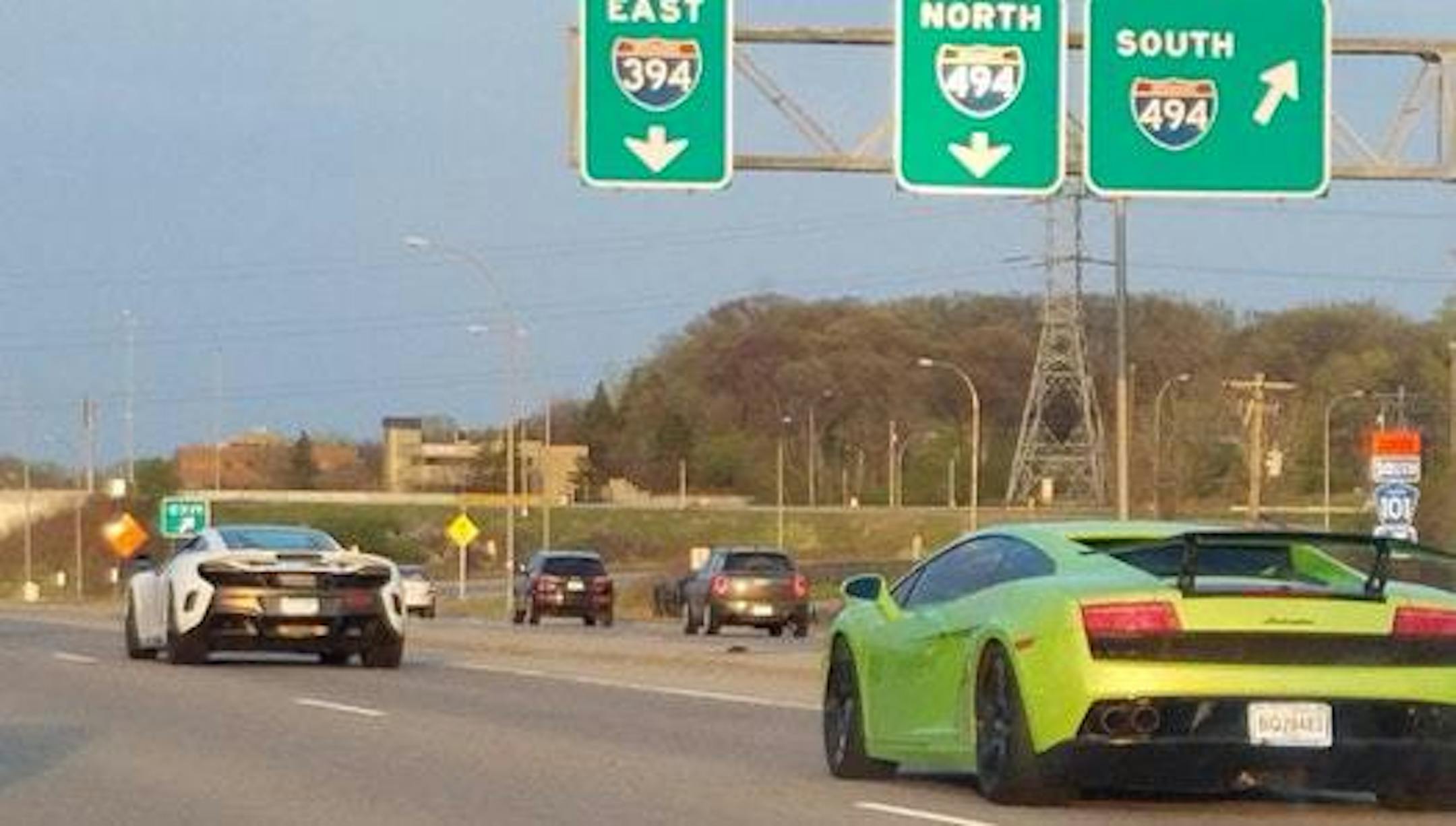 These sports cars were in a pack that zipped along I-394 in April 2016 and caught the attention of the State Patrol.