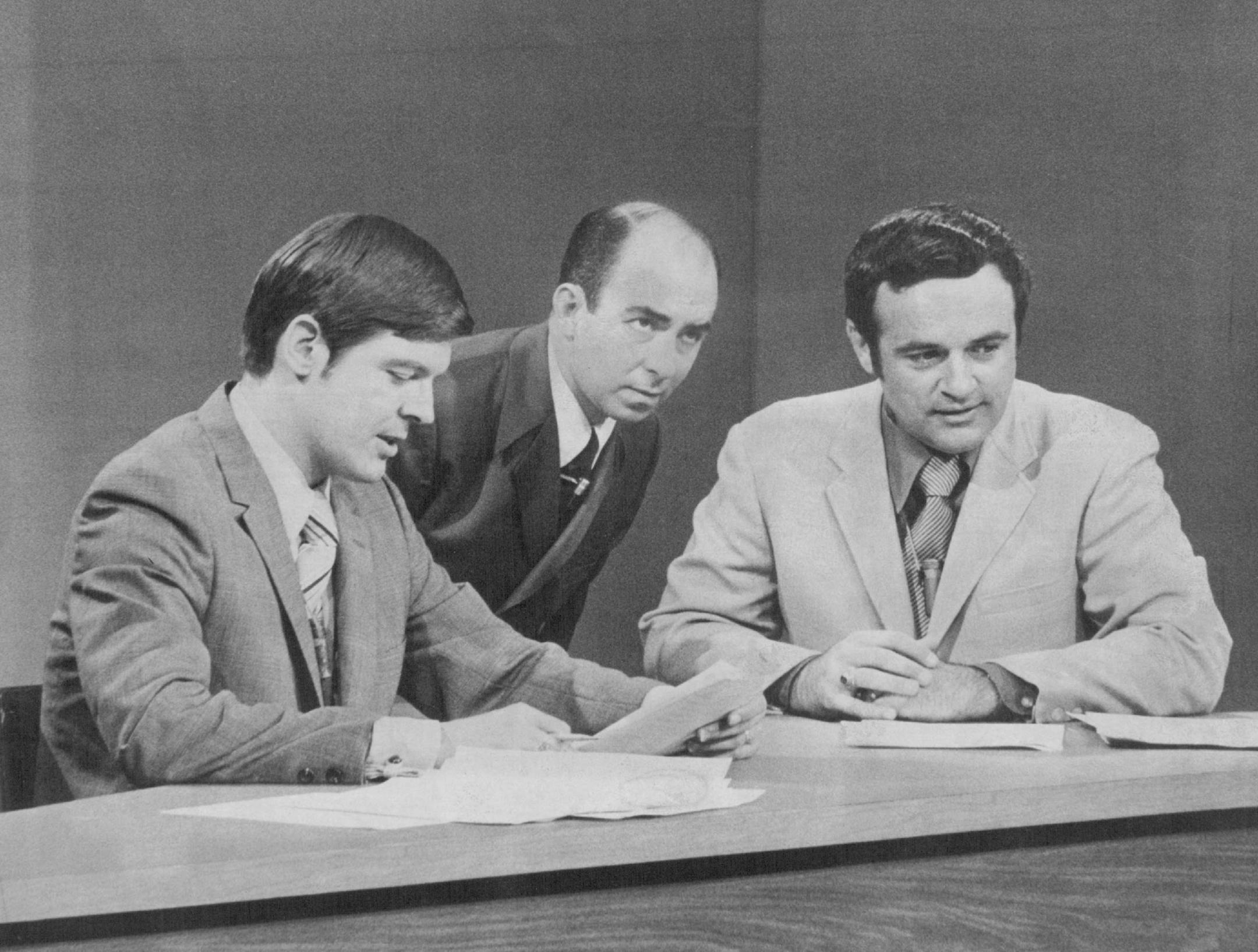 1971: KSTP - TV fielded a team of newcomers Monday night in an attempt to regain the position of dominance the station once enjoyed in the Twin Cities 10 o'clock television news - cast ratings. To combat WCCO's "The Scene Tonight," the current leader in news audience numbers, KSTP introduced "The World Today," a half-hour broadcast featuring Ted O'Brien as anchorman, Barry Zevan, weather reporter, and Tom Ryther, sports - caster.
