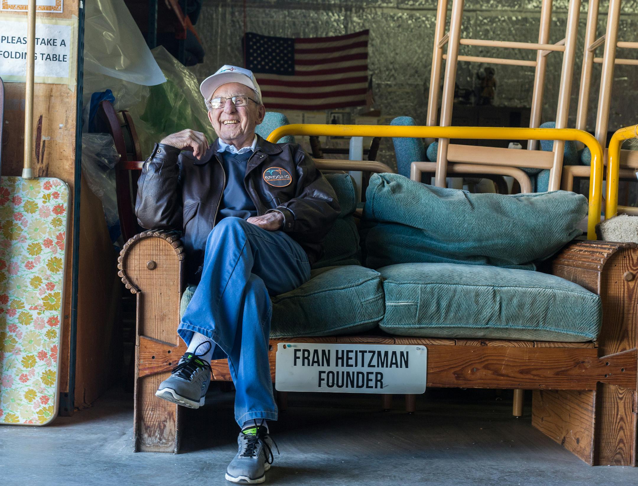 Fran Heitzman, founder of the non-profit operation Bridging, poses for a portrait at the warehouse located in Boomington, Friday afternoon. ] Elizabeth Brumley special to the Star Tribune