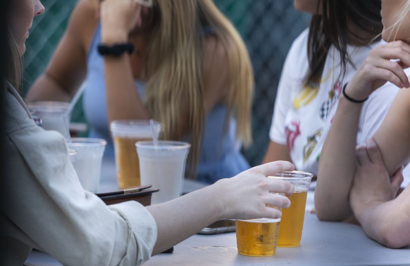 People gather to drink on the patio of Kollege Klub Dinkytown.