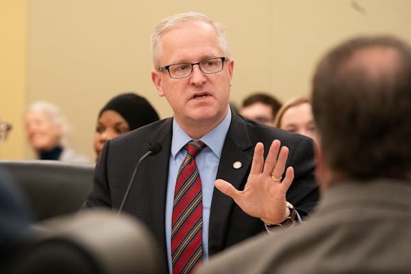 Rep. Jim Nash, R-Waconia, pictured here in 2019, This legislative session, he has authored a bill that "would make it a misdemeanor for any organizati
