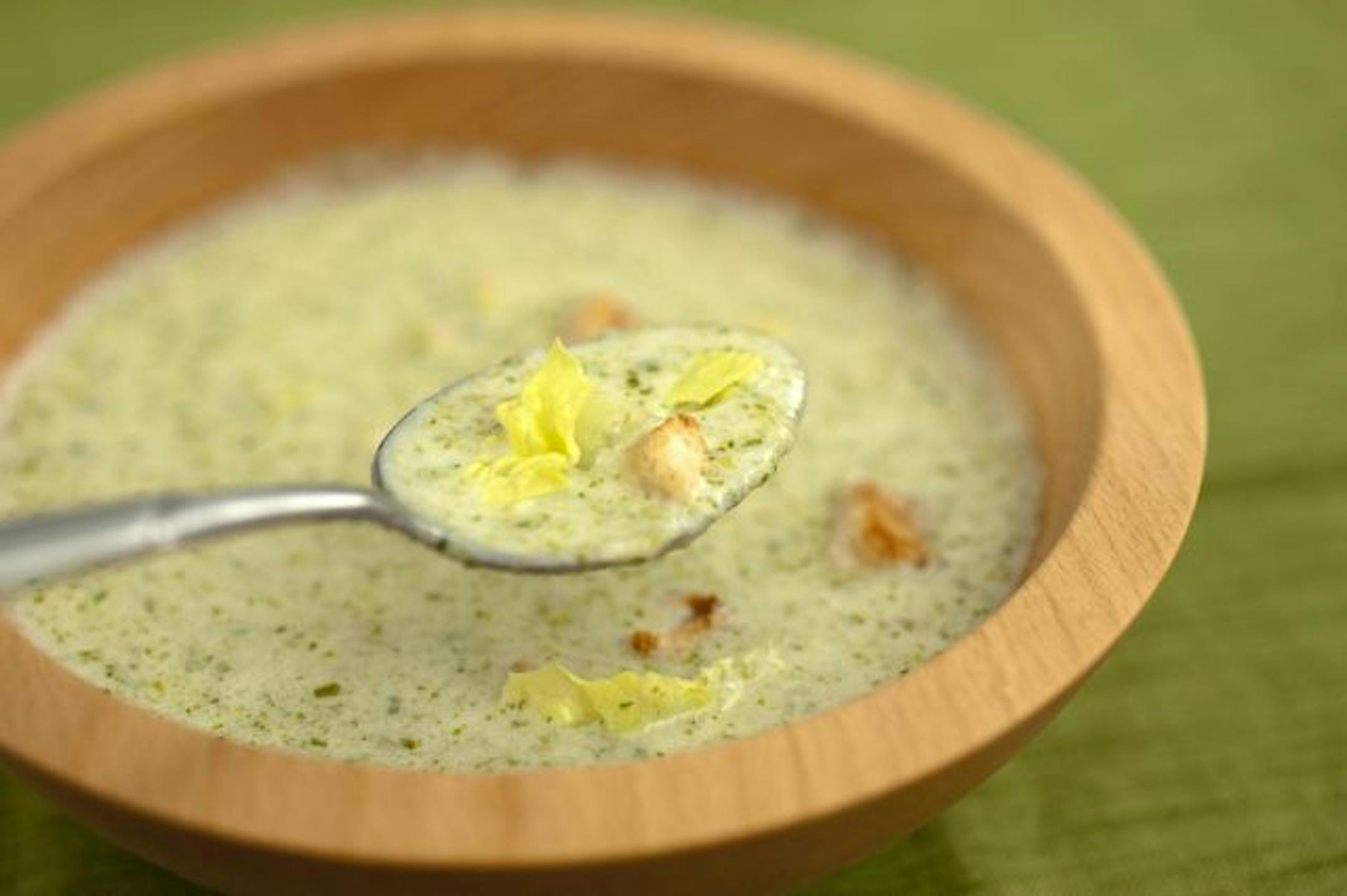 Chilled lettuce soup.