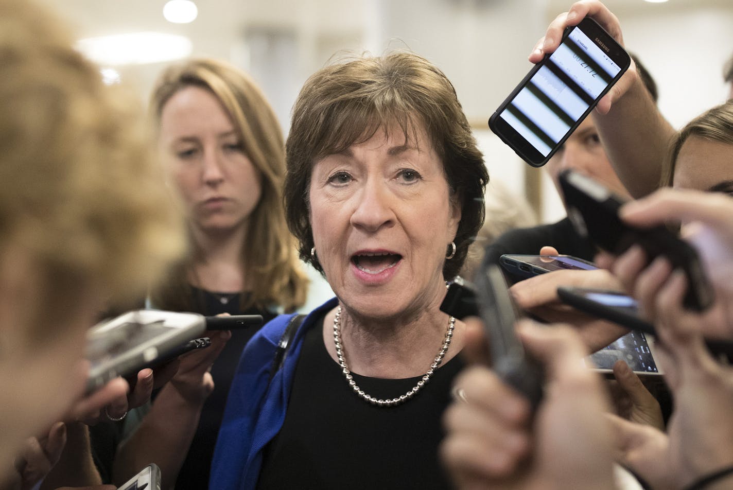 FILE -- Sen. Susan Collins (R-Maine) on Capitol Hill, in Washington, Sept. 18, 2017.