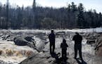 Tourists looked out over the rapids of the St. Louis River at Jay Cooke State Park in Carlton, Minnesota on Monday, May 8, 2017. ] AARON LAVINSKY &#xe