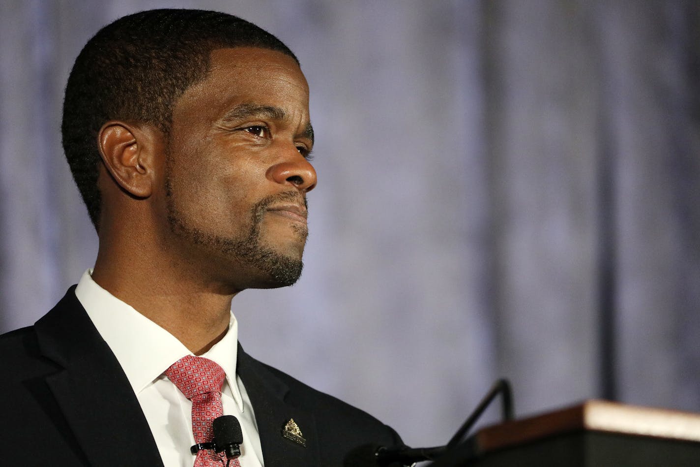 Melvin Carter spoke after taking the oath of office during his swearing in ceremony as St. Paul mayor.