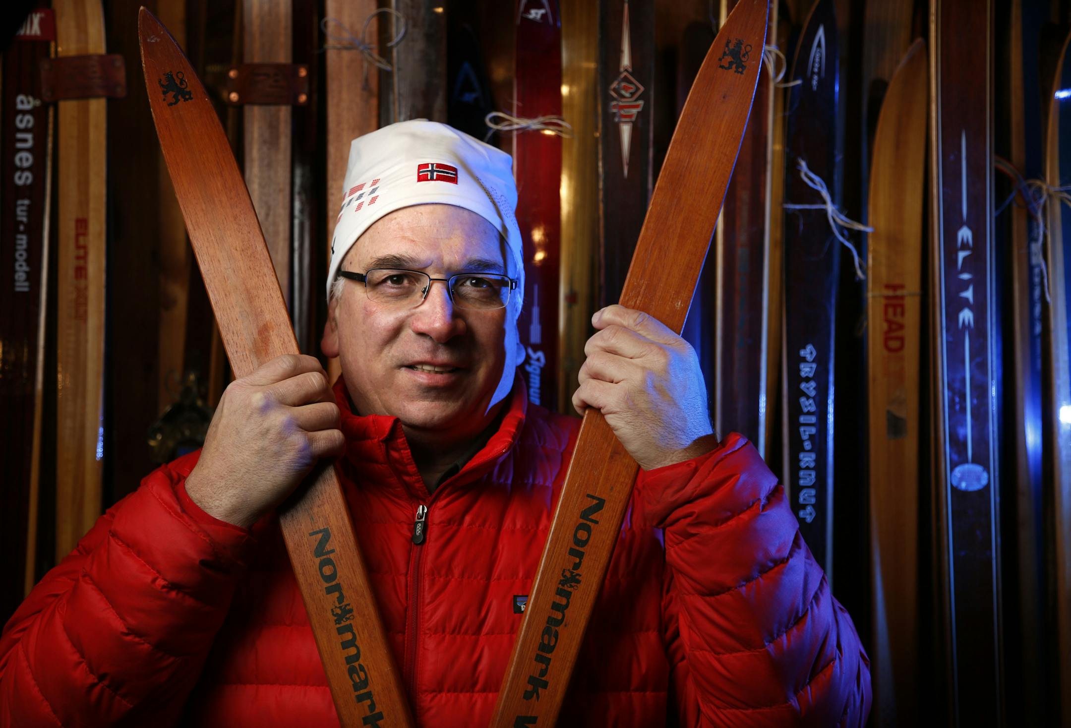 Greg Fangel buys, sells and collects vintage wooden skis. ] BRIAN PETERSON ‚Ä¢ brian.peterson@startribune.com White Bear Lake, MN 01/02/15