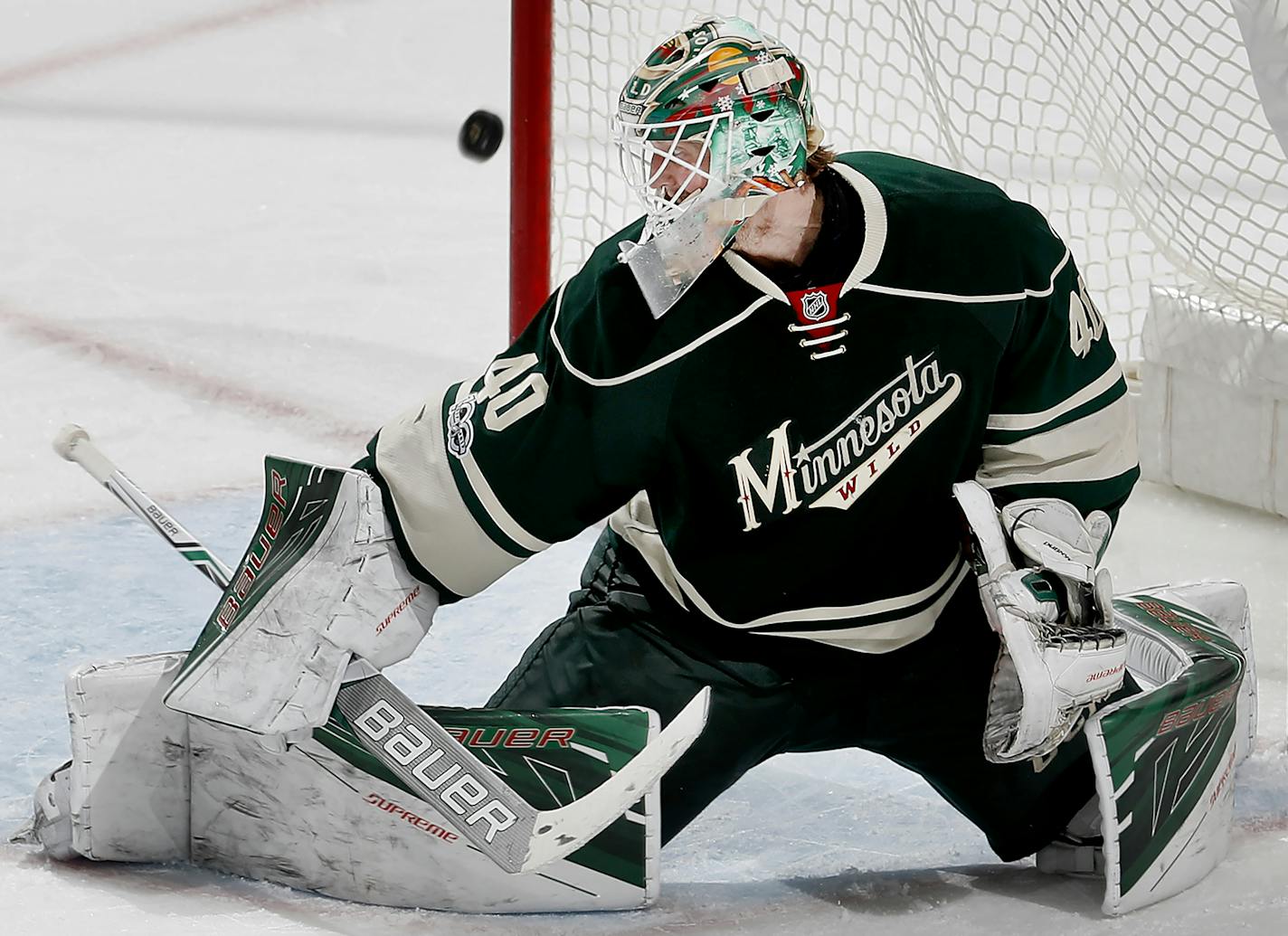 Wild goalie Devan Dubnyk (40) ] CARLOS GONZALEZ &#xef; cgonzalez@startribune.com - April 2, 2017, St. Paul, MN, NHL, Hockey, Minnesota Wild vs. Colorado Avalanche