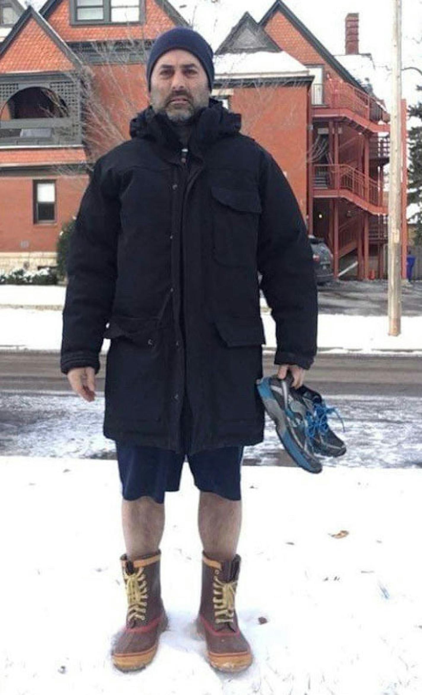 Jason Ross sticks to shorts in the winter.