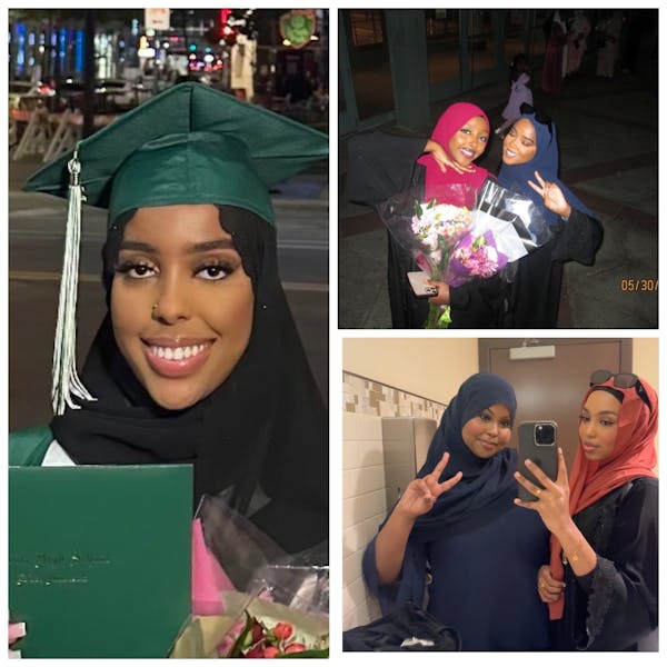 The five killed were: Sabiriin Ali, 17, at left, Sahra Gesaade, 20, and Salma Abdikadir, 20, in the upper right, and Sagal Hersi, 19; and Siham Adam, 