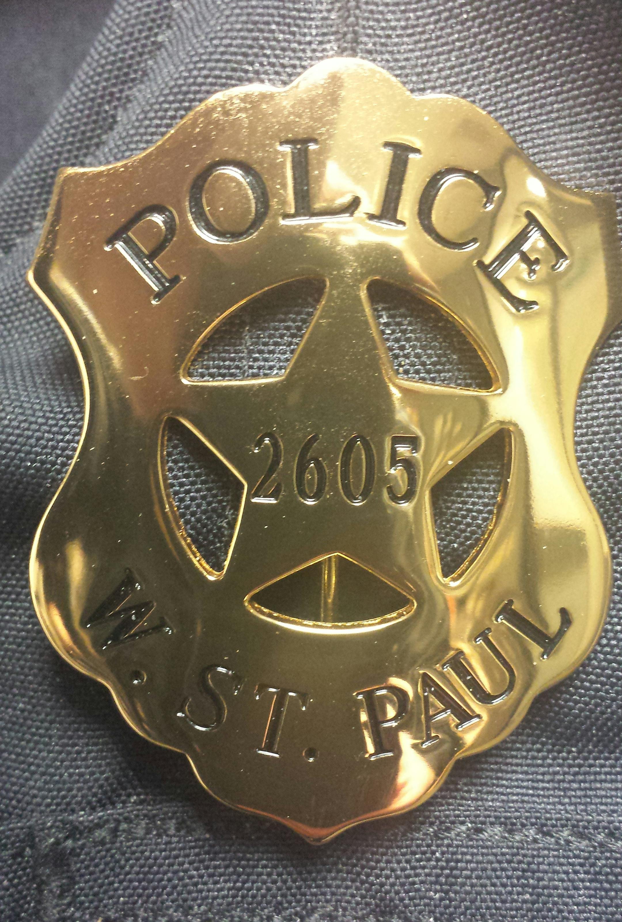 The replica badge, original from the early 1900s. Courtesy West St. Paul police