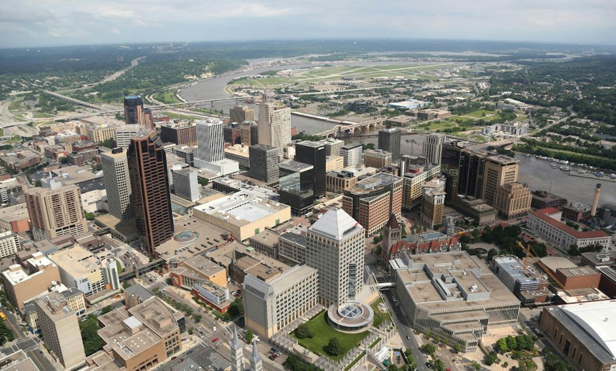 Kyndell Harkness flew for flooding photos and made some photos for the archives Minneapolis, St Paul, TCF stadium, The Viking Stadium construction, and skyline photos. Mystic lake and Valley Fair too. ORG XMIT: MIN1407112236051420