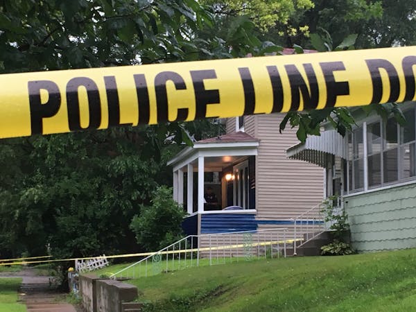 The St. Paul house Saturday morning where a woman was found dead Friday night in the 500 block of Charles Avenue.