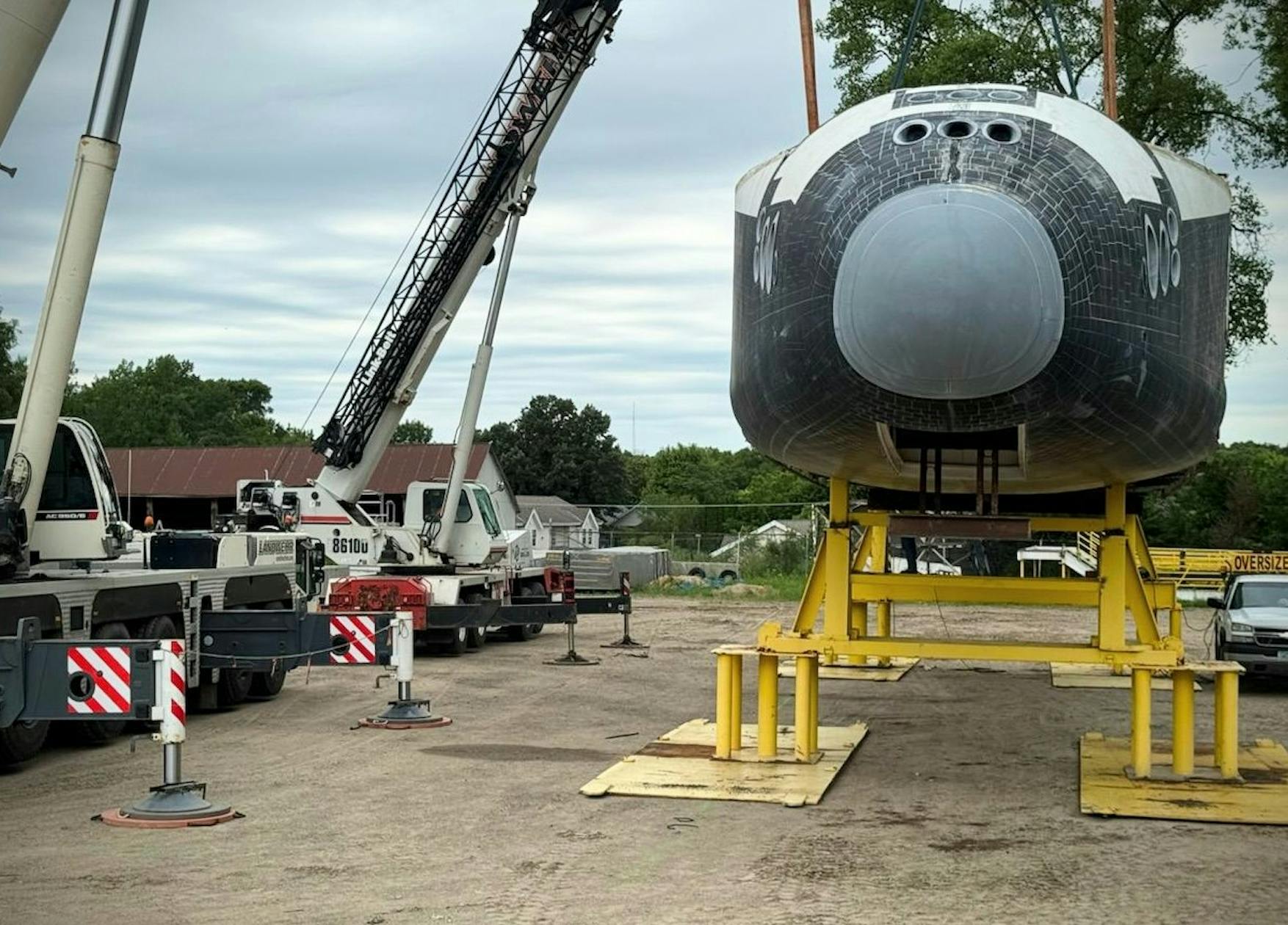 A replica of the space shuttle lands in St. Cloud
