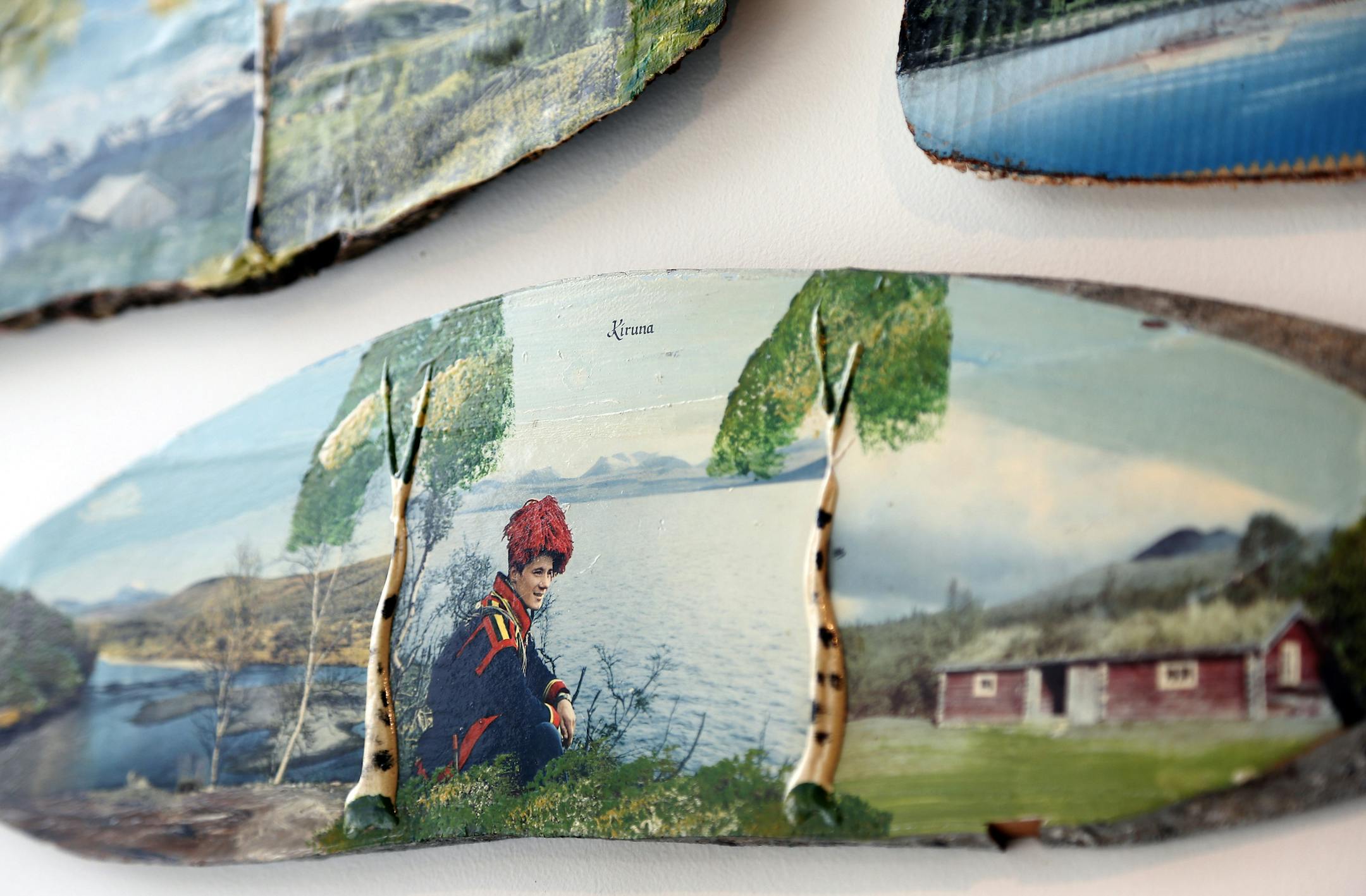 ] CARLOS GONZALEZ cgonzalez@startribune.com April 03, 2013, Minneapolis, Minn., American Swedish Institute, when Swedes began taking vacations, they not only brought home postcards, but pasted them to birchwood, turning them into works of --- well, some might call them art. Views differ. Now 1,000 of these kitschy pieces of art are at the Swedish Institute, recalling a bygone era, but also posing the question: what is art?