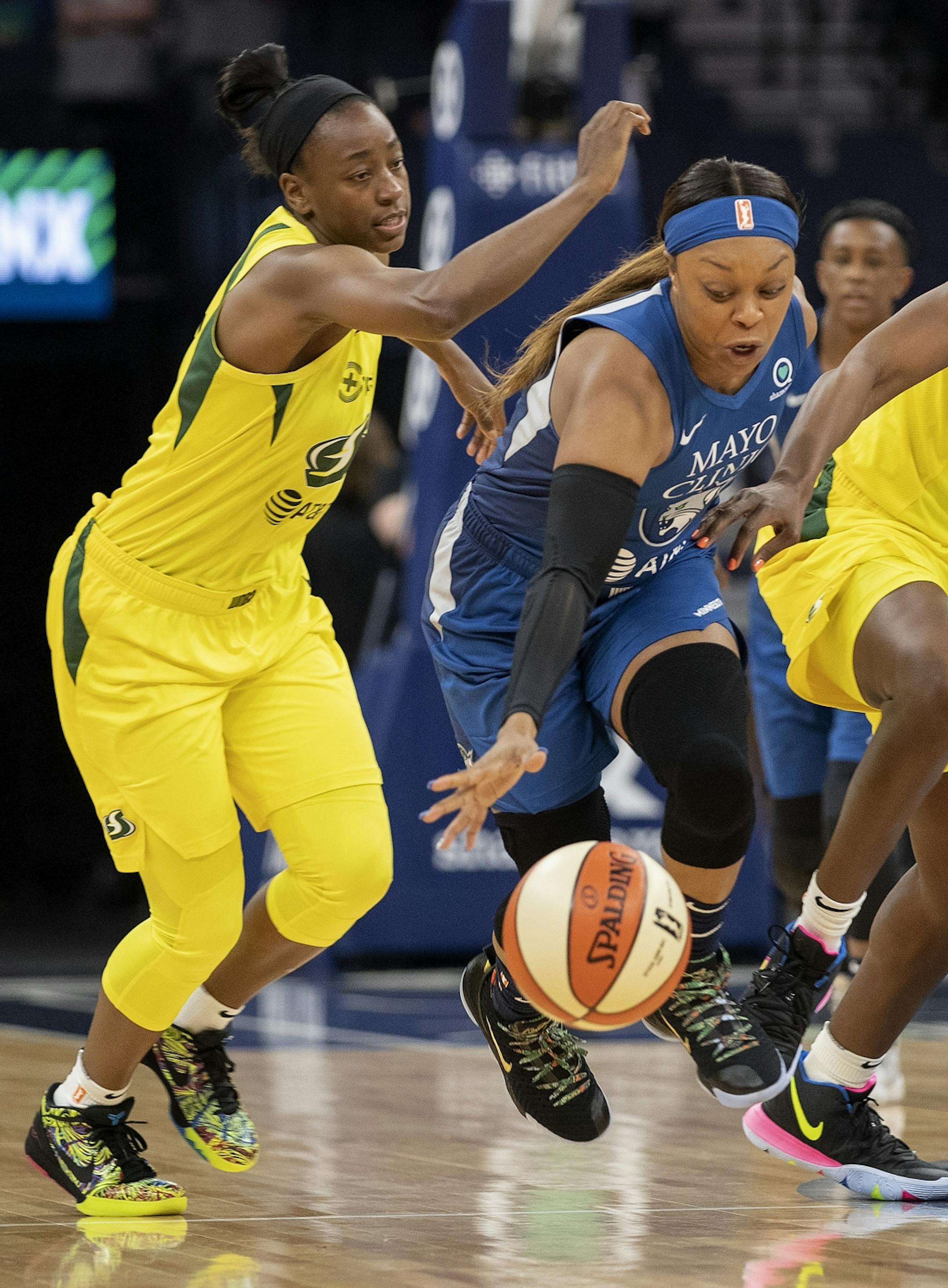 Minnesota Lynx Odyssey Sims drove up the court in the first half.