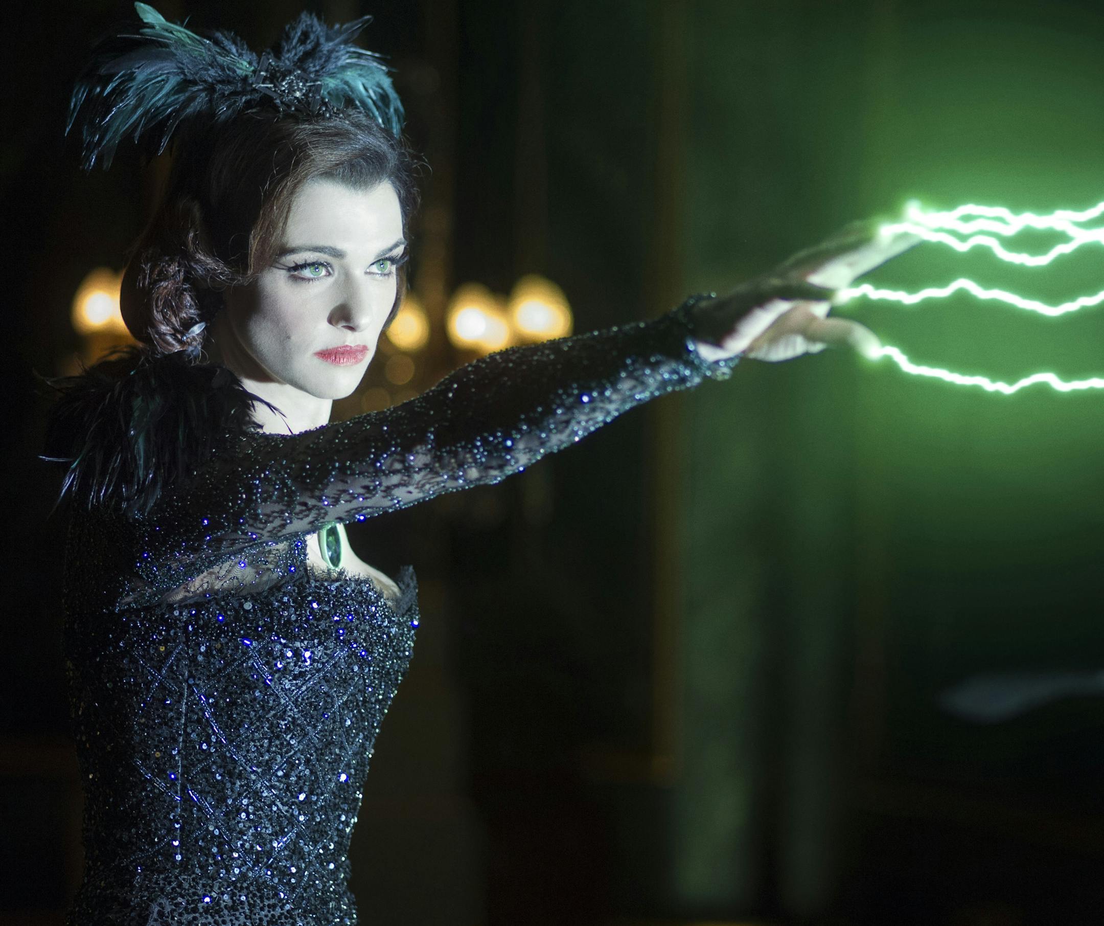 In an undated handout image, Rachel Weiss in the 2013 film "Oz: The Great and Powerful." Disney‚Äôs movie studio, which has stumbled recently, has taken a bold risk with a "Oz: The Great and Powerful," a prequel to the beloved 1939 musical "The Wizard of Oz." (Merie Weismiller Wallace/Walt Disney Pictures via The New York Times) -- NO SALES; FOR EDITORIAL USE ONLY WITH STORY SLUGGED DISNEY FILM GAMBLE BY BROOKS BARNES. ALL OTHER USE PROHIBITED. ORG XMIT: MIN2013030516121506