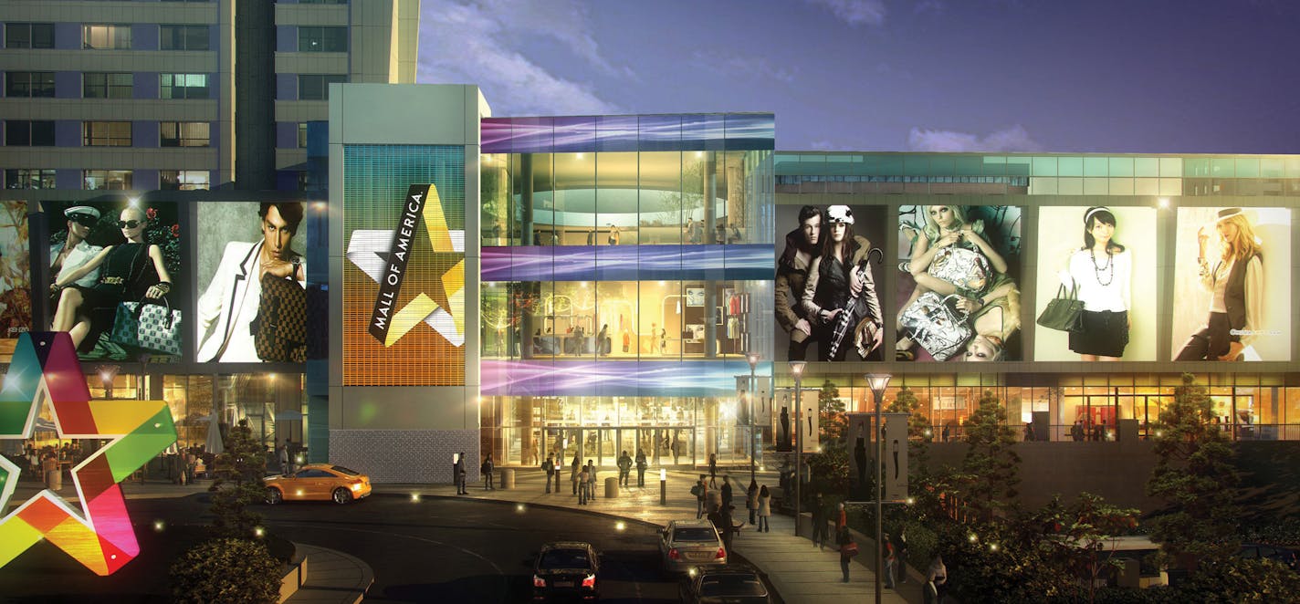 architects rendering of expansion to the Mall of America, ground broken, Tuesday March 18, 2014