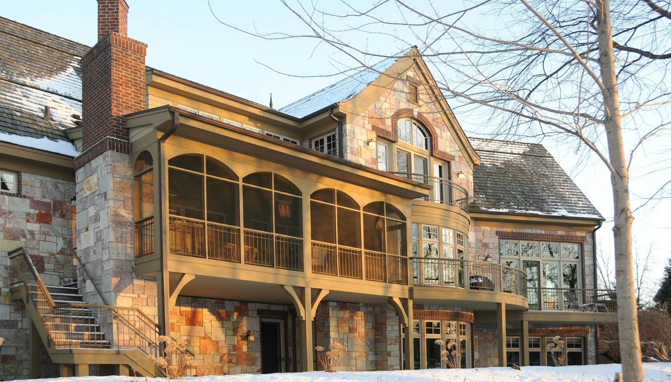 Jacqueline Day Exterior, stone house on Sweeney Lake peninsula