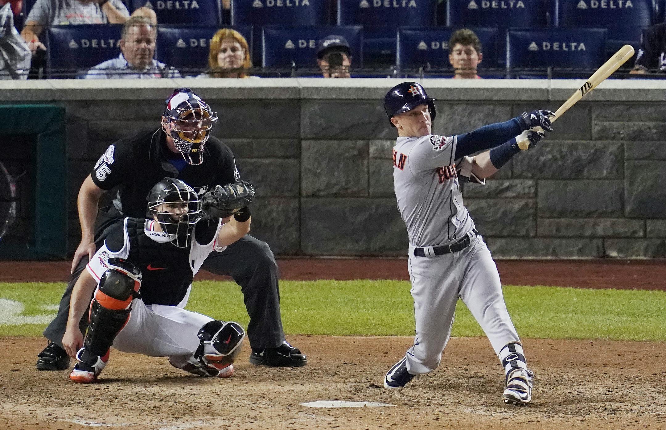 Alex Bregman of the Astros hit a solo home run during the All-Star game on Tuesday night. It was one of 10 hit in the game, a record.