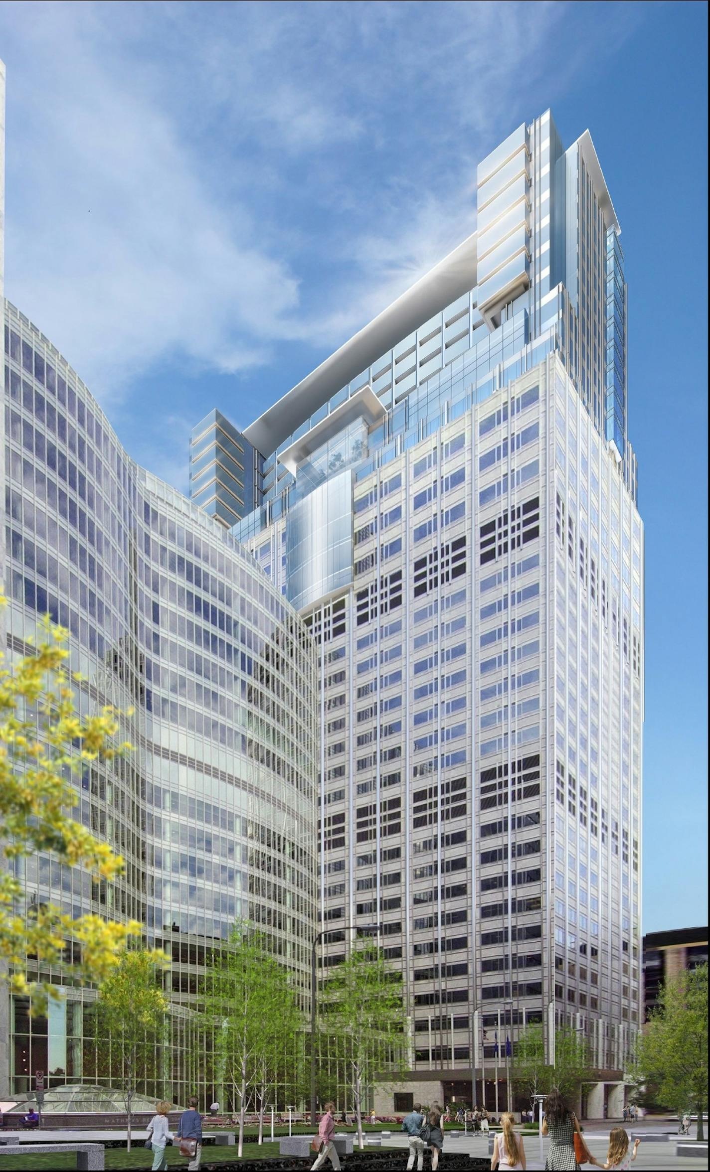 Mayo Clinic is spending $190 million to add 11 stories to the Gonda Building, which serves as the front door to the health care system&#xed;s campus in Minnesota. Image courtesy of Pelli Clarke Pelli Architects.