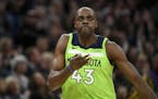 Minnesota Timberwolves forward Anthony Tolliver (43) reacted after hitting a 3-pointer in the second half against the Philadelphia 76ers.