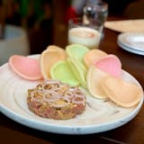 Beef tartare with shrimp chips