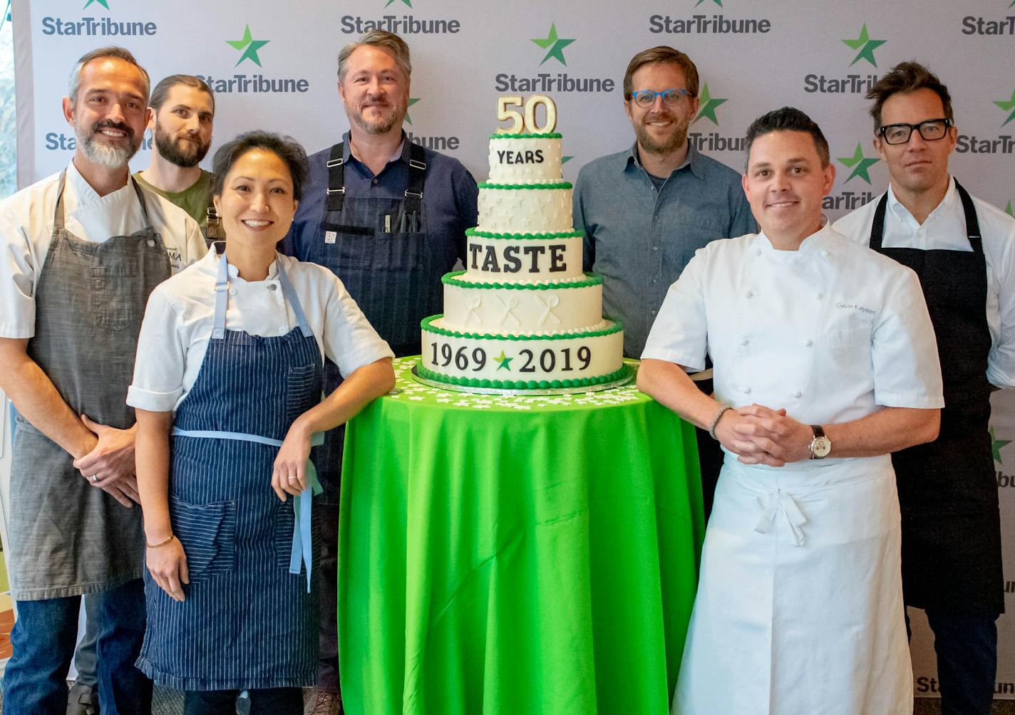 Chefs, from left, Alex Roberts, Blake Meier, Ann Kim, Tim McKee, Paul Berglund, Gavin Kaysen and Isaac Becker.