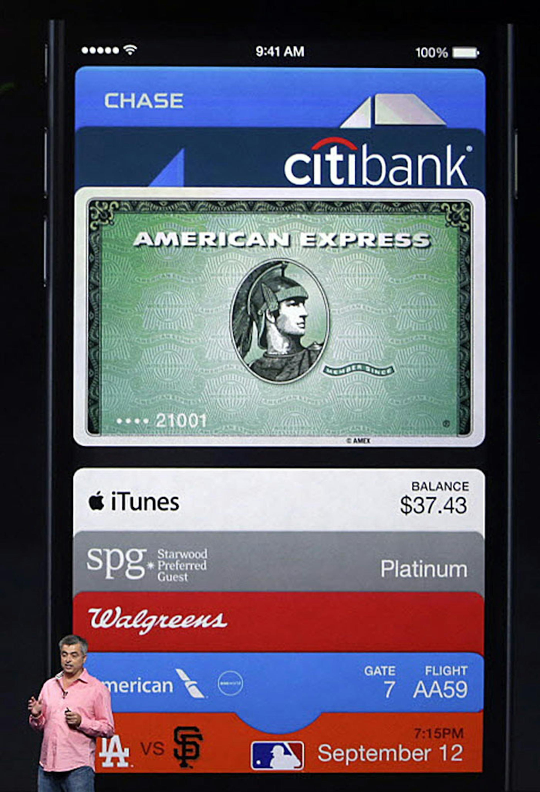 Eddy Cue, Apple Senior Vice President of Internet Software and Services, discusses the new Apple Pay product on Tuesday, Sept. 9, 2014, in Cupertino, Calif. (AP Photo/Marcio Jose Sanchez) ORG XMIT: MIN2014090916155553