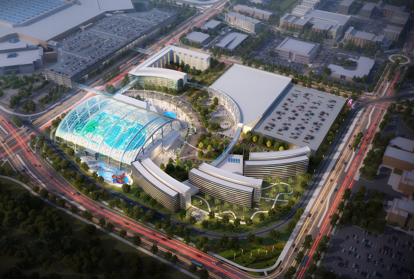 Rendering of proposed water park at the Mall of America