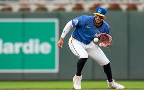 Carlos Correa, shown during a game against San Francisco in early May, is back in the Twins lineup after treatment for a concussion.