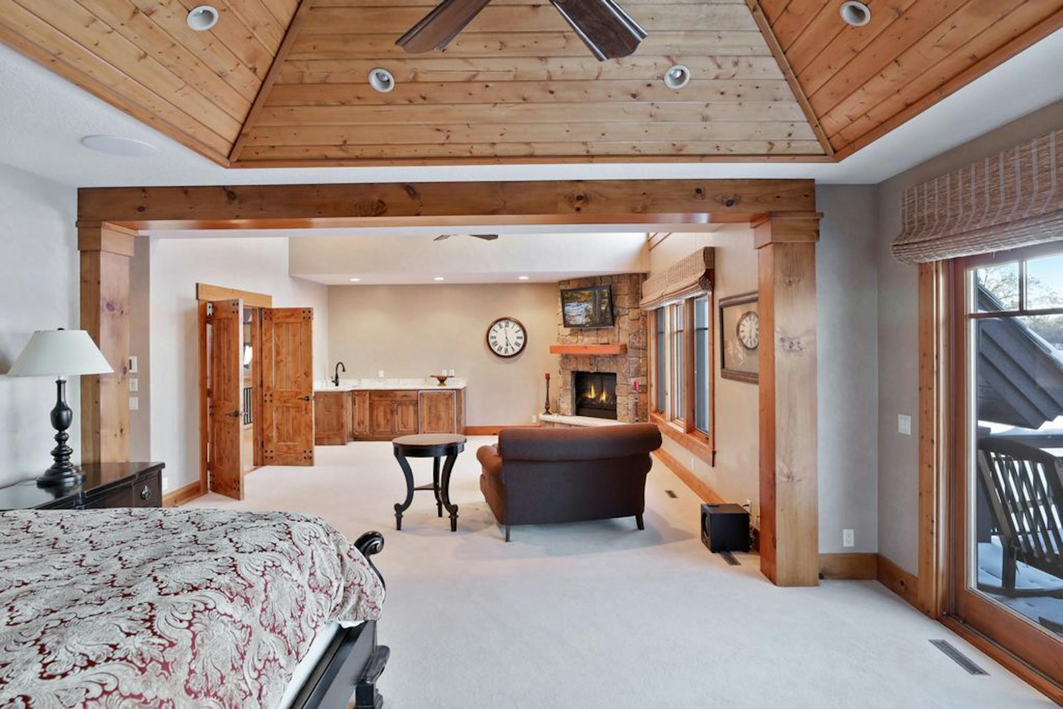 The owners' suite includes a sitting room with fireplace.