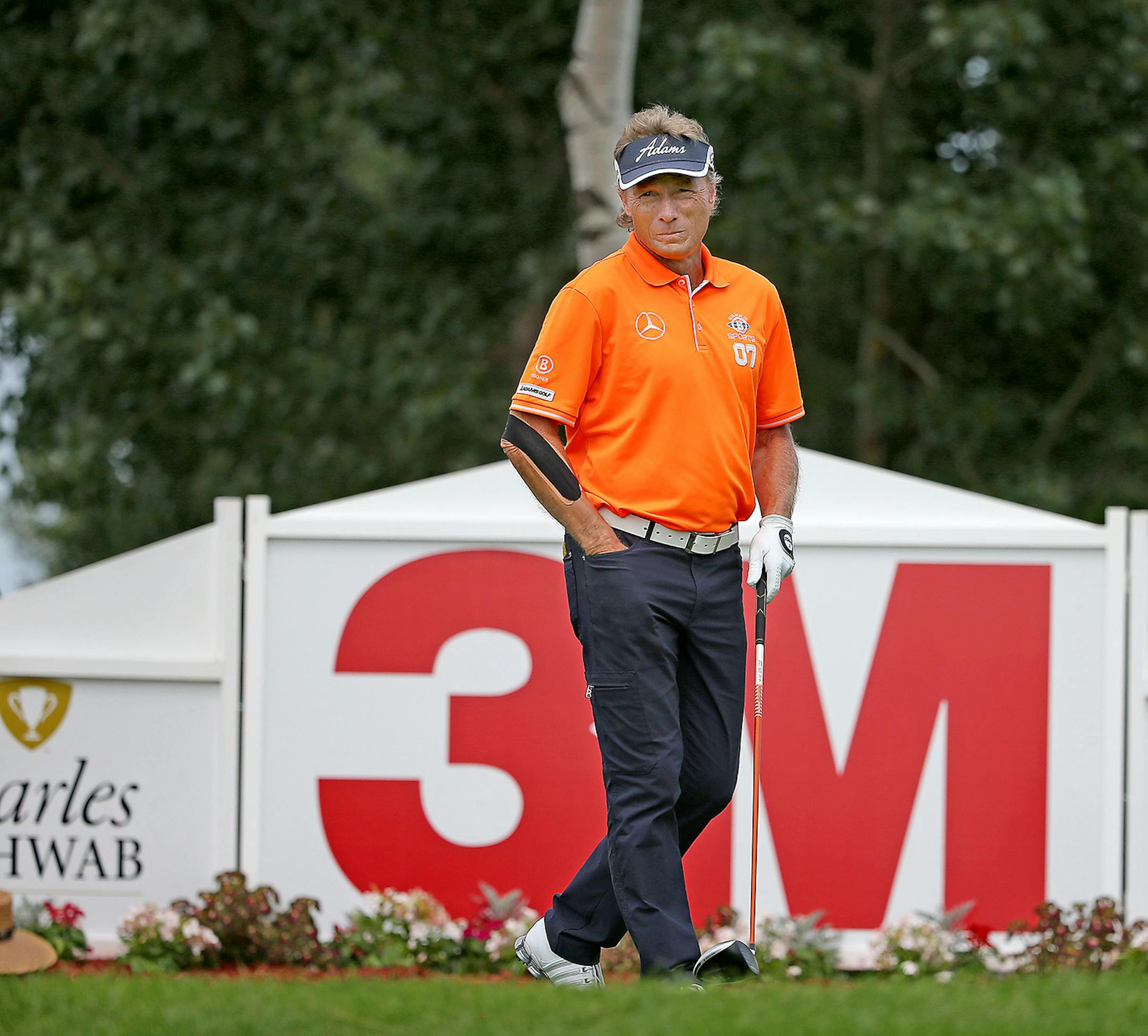 Bernhard Langer approached the10th tee during the Insight Pro-Am at the Tournament Players Club, Thursday, July 31, 2014 in Blaine, MN. ] (ELIZABETH FLORES/STAR TRIBUNE) ELIZABETH FLORES • eflores@startribune.com