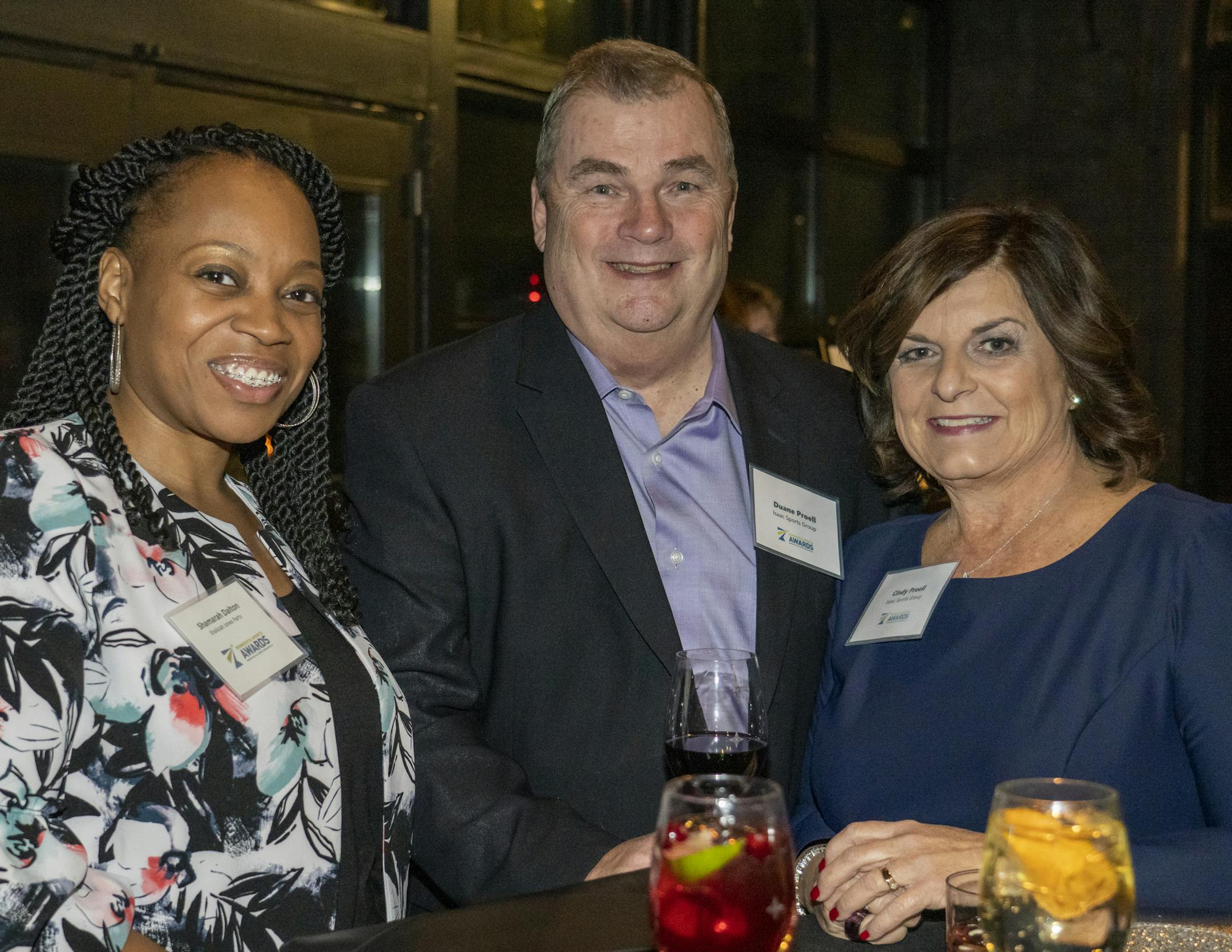 Shamarah Dalton, Duane & Cindy Proell at the 2019 Minneapolis Sports Awards. [ Special to Star Tribune, photo by Matt Blewett, Matte B Photography, matt@mattebphoto.com, Sports Minneapolis, Minneapolis Sports Awards, The Depot, United Heroes League, Dec. 11, 2019, Minneapolis, Minnesota, 1010220591 FACE010520
