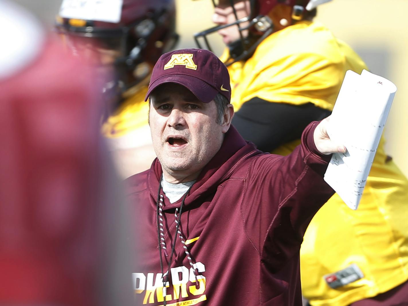 Gophers offensive coordinator Kirk Ciarrocca during football practice at the University of MinnesotaTuesday March 28 2017 in Minneapolis, MN.] JERRY HOLT &#xef; jerry.holt@startribune.com