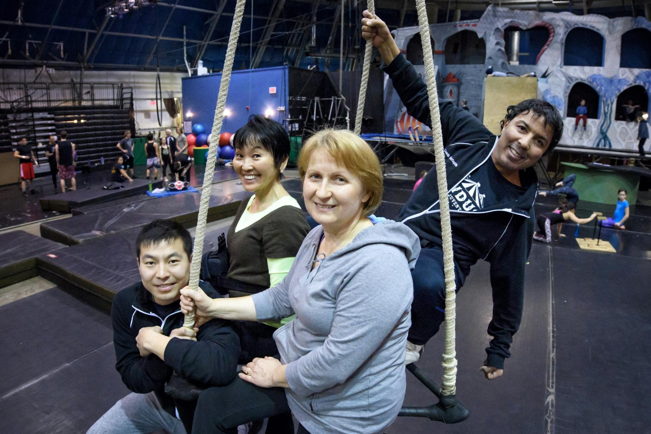 Tamir Bayarsaihan, Chimgee Haltarhuu, Zina Avgoustova and Mostapha Hassouni are veterans of the Ringling Bros. and Barnum & Bailey circus now teach at Circus Juventas in St. Paul.