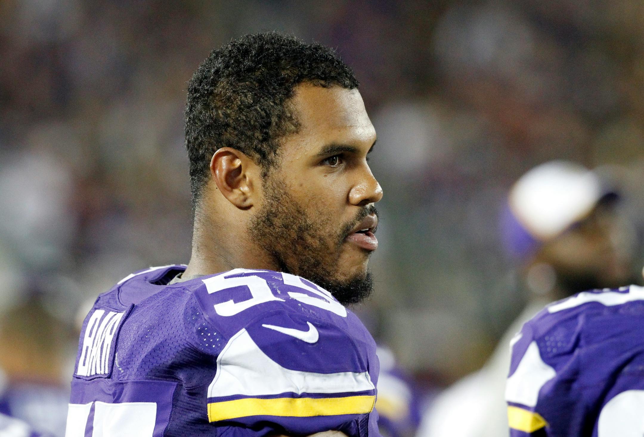 First-round draft pick Anthony Barr, a starter at outside linebacker, is part of the Vikings' youth movement.