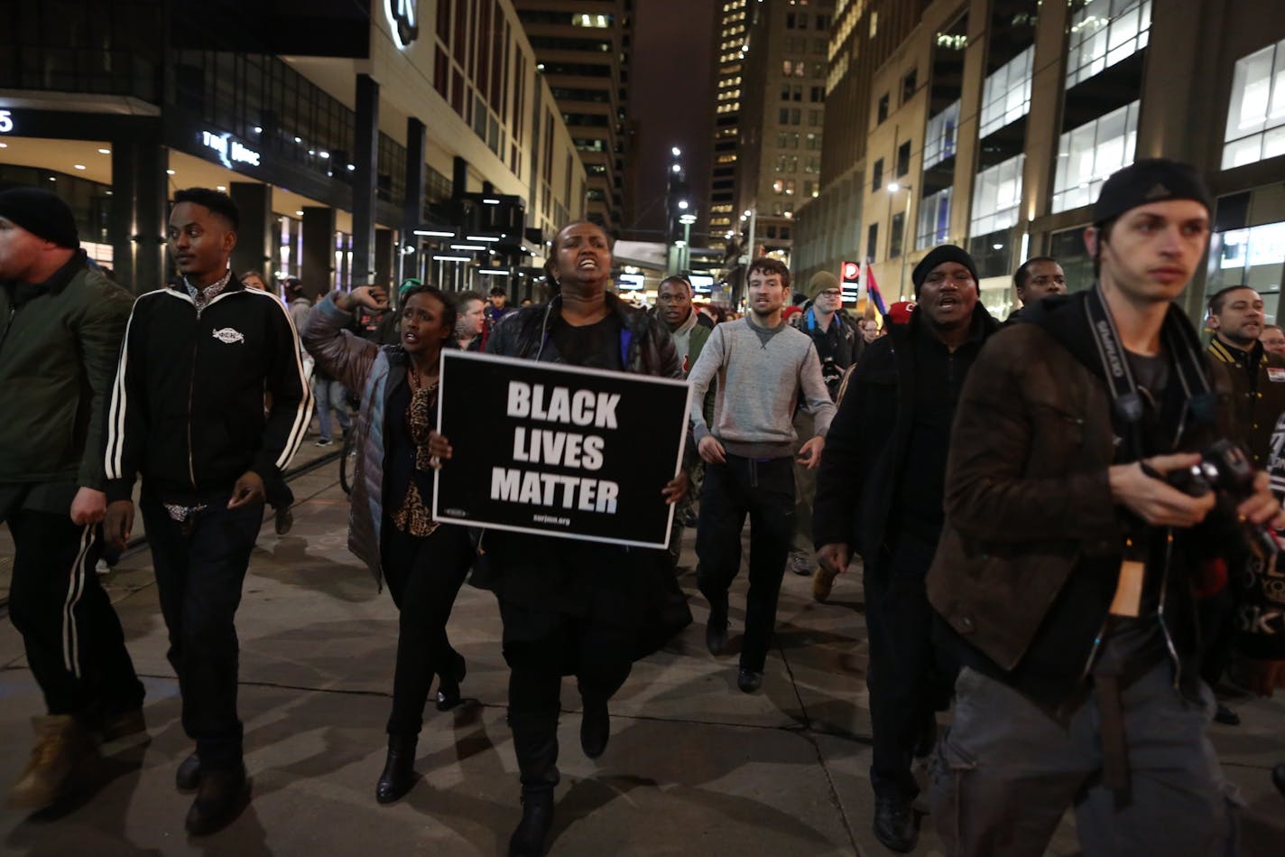 Protesters marched toward the fourth precinct Wednesday.