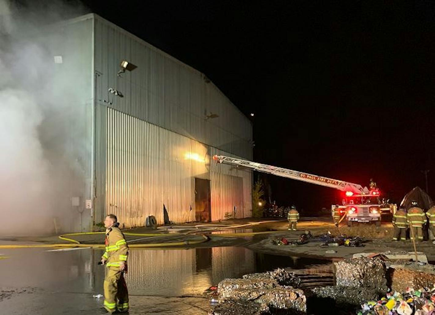 This metals recycling business caught fire Friday.