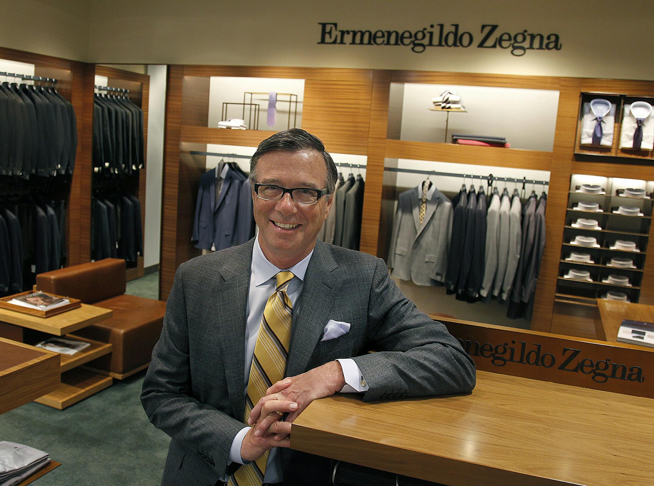 Bob White stood in the recently renovated area known as the Ermenegildo Zegna area at the Hubert White men's boutique in the IDS Center, Tuesday, May 14, 2013. White is the owner and grandson of founder Hubert White. (ELIZABETH FLORES/STAR TRIBUNE) ELIZABETH FLORES • eflores@startribune.com