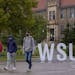 Students walked on the campus of Winona State University.